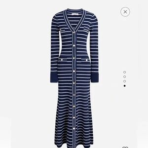 J Crew button up sweater dress in stripe